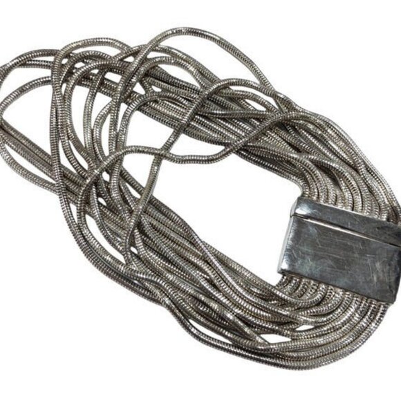 GUCCI Multi Strand Bracelet 6.7" Silver 925 Auth w/Box D-90 - Picture 4 of 8